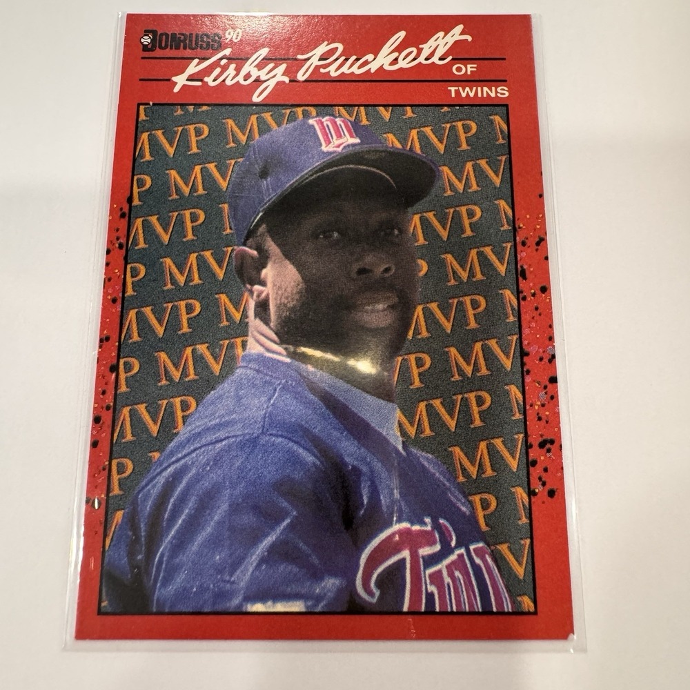 1990 Donruss MVP #BC-8 Kirby Pucket Error Card! Wrong DOB